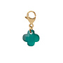 Charm clover mat smaragd groen goud