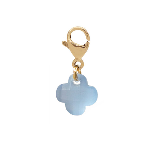 Charm clover mat licht blauw goud