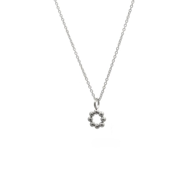 Ketting small open dots zilver