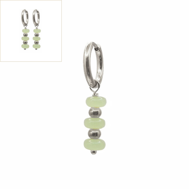 Oorring sammie licht groen zilver