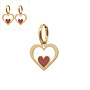Oorring red heart goud