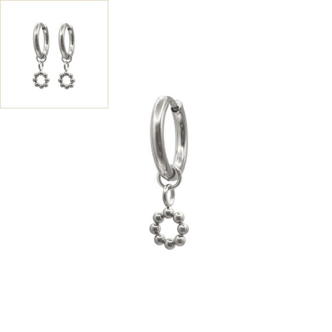 Oorbellen small open dots zilver