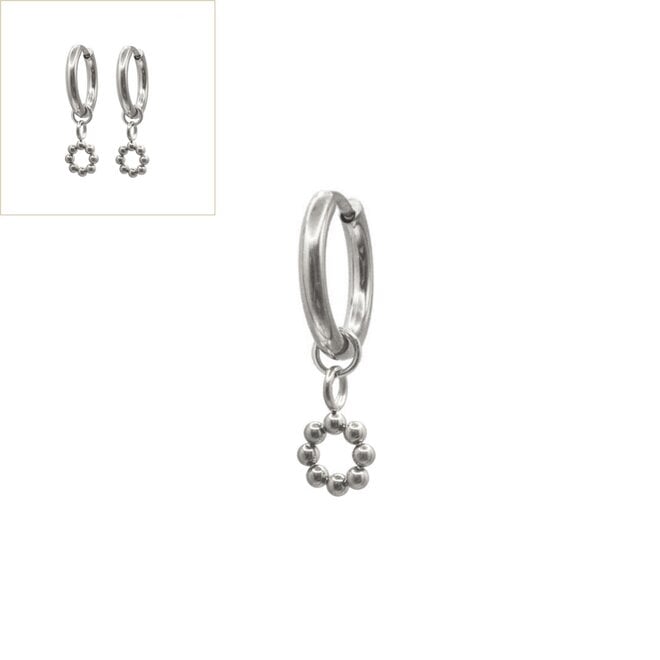 Oorbellen small open dots zilver