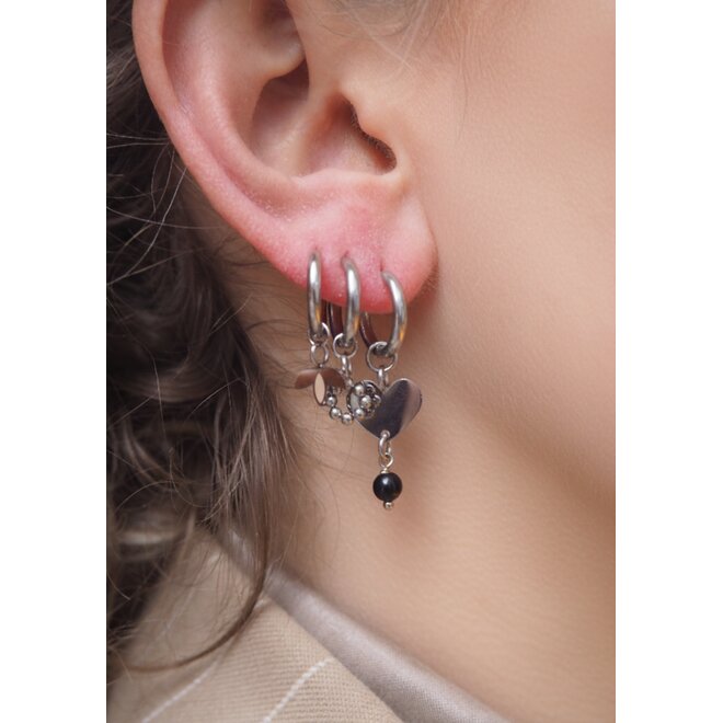 Oorbellen small open dots zilver