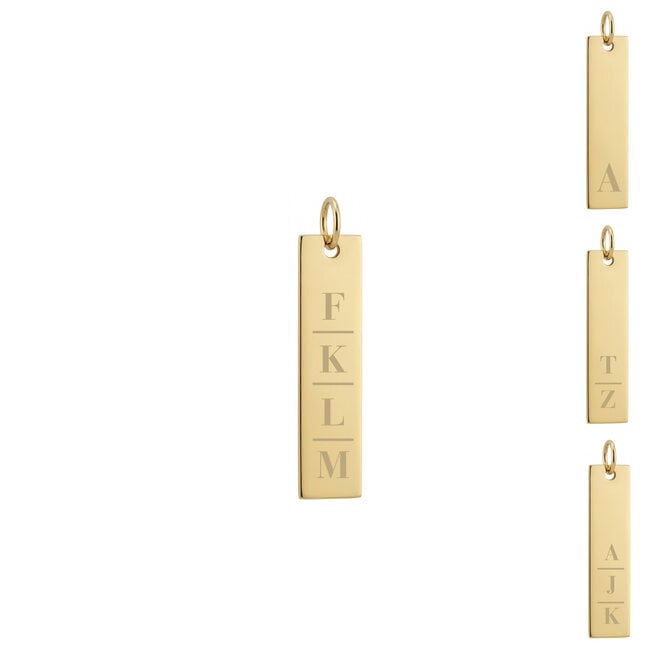 Gepersonaliseerde initialen bedel bar goud