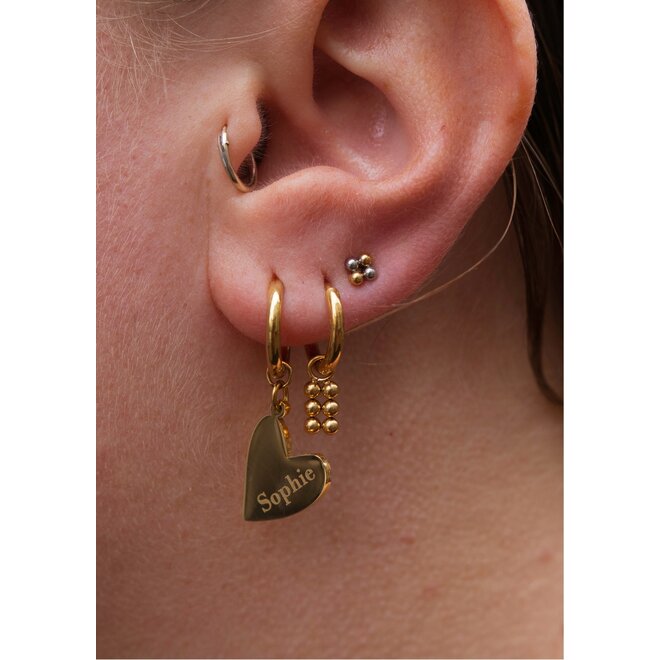 Gepersonaliseerde naam bedel heart goud