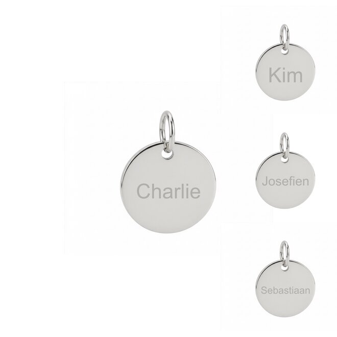 Gepersonaliseerde naam bedel coin zilver