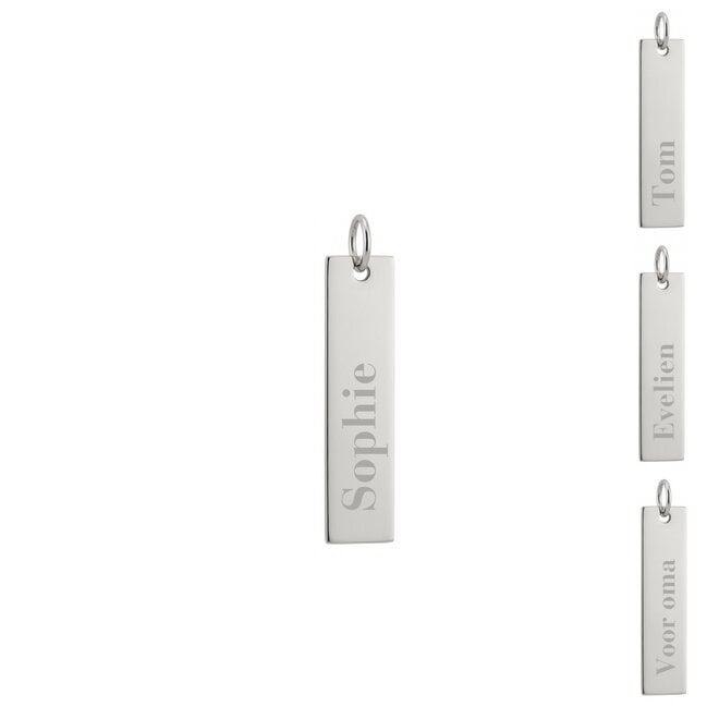 Gepersonaliseerde naam bedel bar zilver