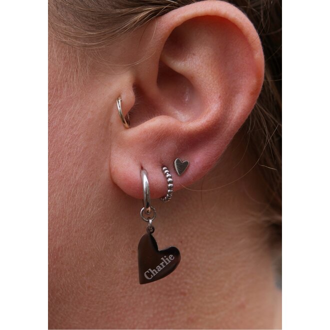 Gepersonaliseerde naam bedel heart zilver