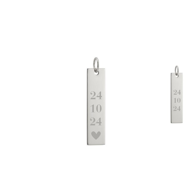 Gepersonaliseerde datum bedel bar zilver