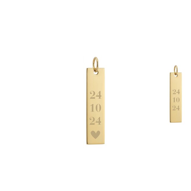 Gepersonaliseerde datum bedel bar goud