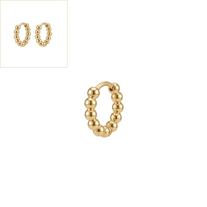 Creolen small dots goud