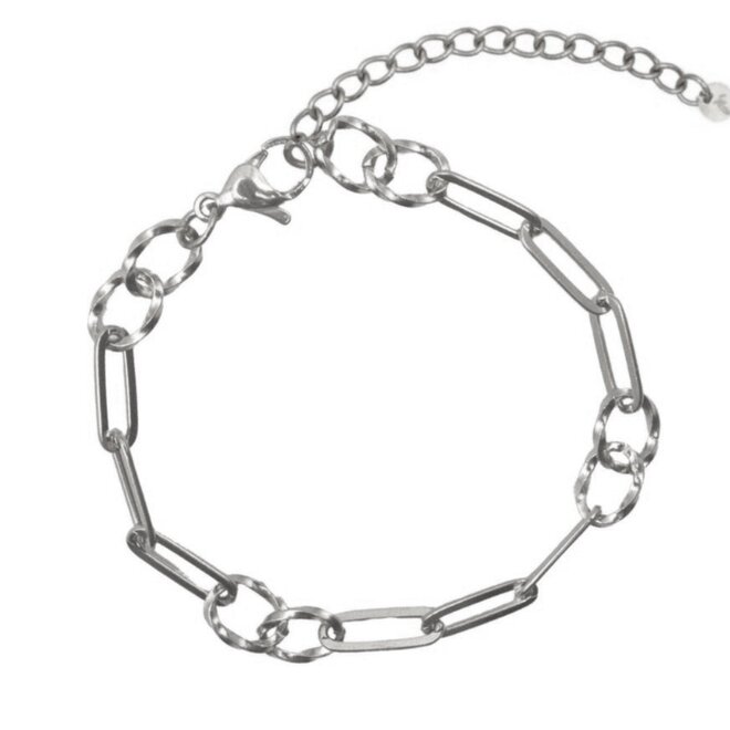 Armband chain big twisted zilver