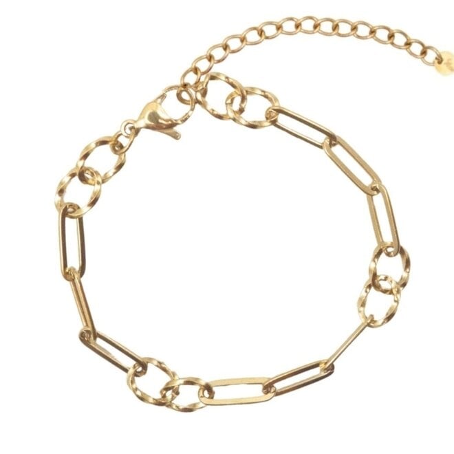 Armband chain big twisted goud