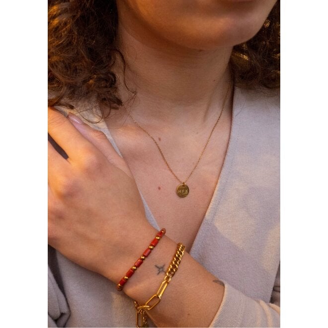 Gepersonaliseerde geboortebloem ketting small zilver | 2 bedels