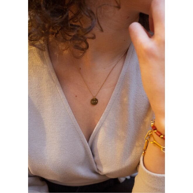 Gepersonaliseerde initialen ketting small zilver | 2 bedels