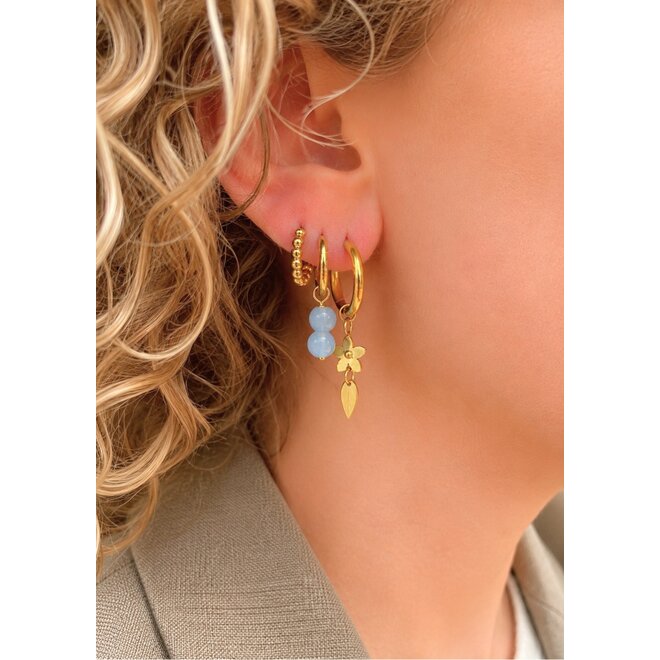 Creolen small dots goud