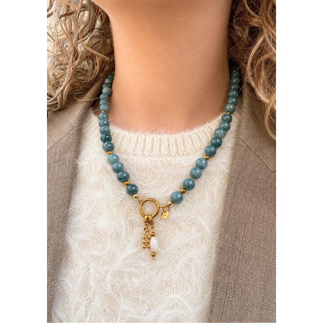 Ketting charlie groen 8mm goud