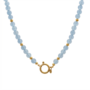 Ketting charlie blauw 8mm goud