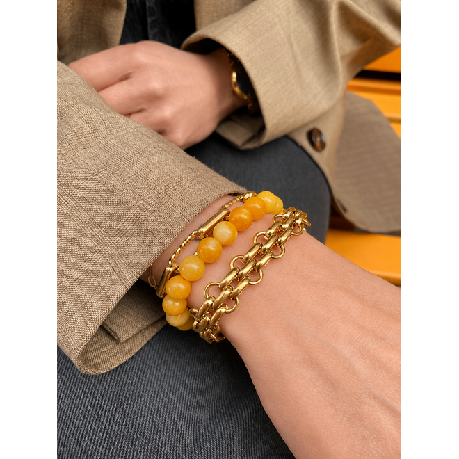 Armband charlie geel 8mm goud