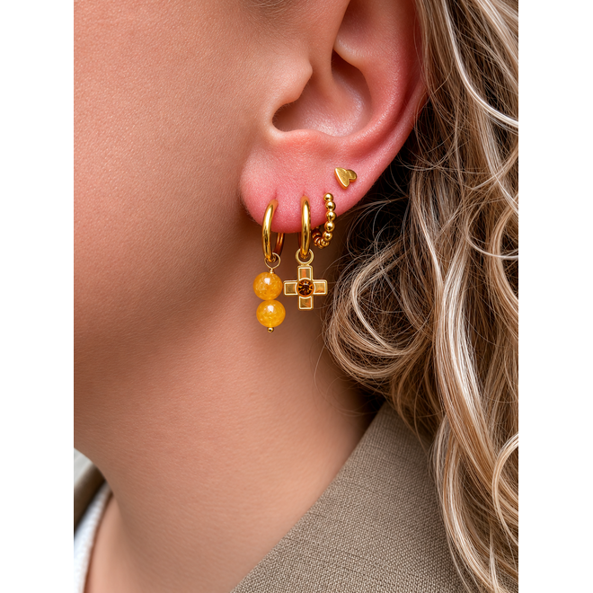 Oorringen charlie geel 8mm goud