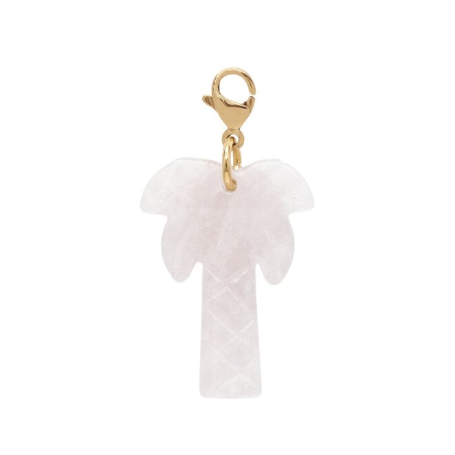 Charm palmtree bergkristal goud