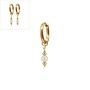 Oorringen beads 3mm parel goud