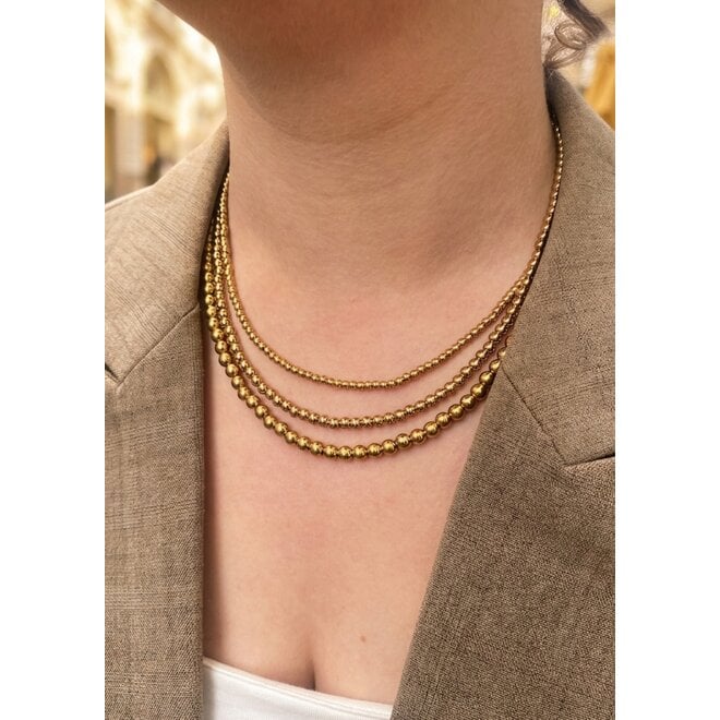 Ketting beads 4mm goud