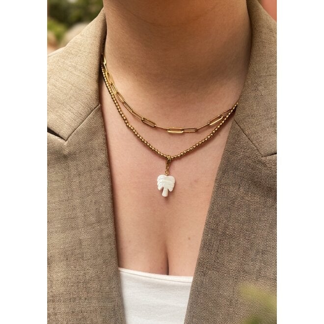 charm shell palmtree goud