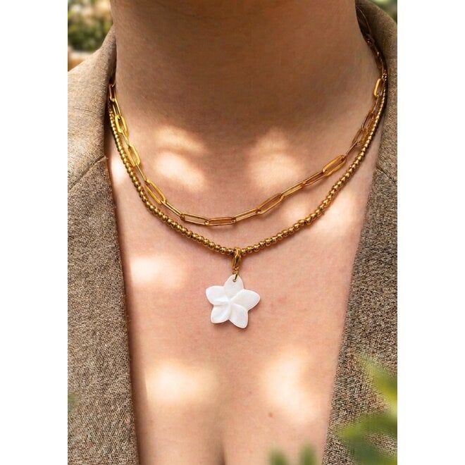charm flower shell goud