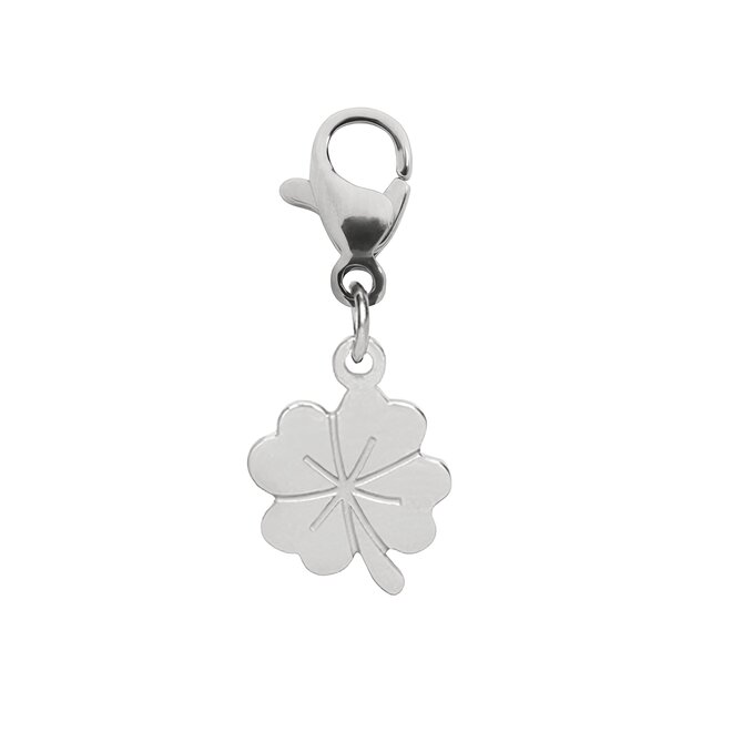 Charm klavertje zilver