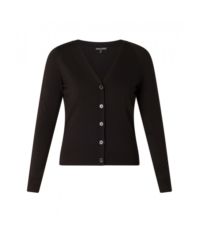 Base Level Curvy Yvonne Cardigan Black