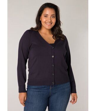 Base Level Curvy Base Level Curvy Yvonne Cardigan Dark Blue