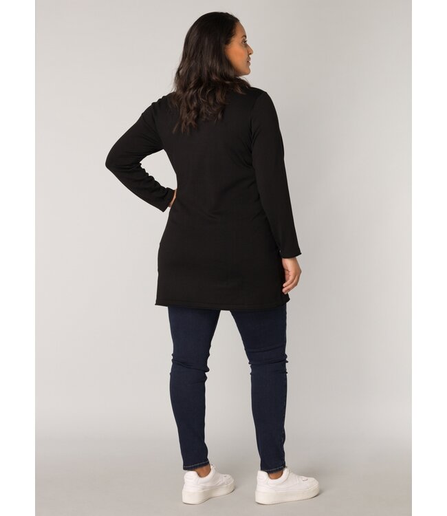 Base Level Curvy Anine Long Top Black