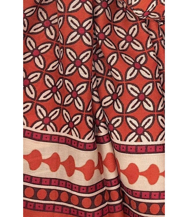 Geometric Scarf Brique