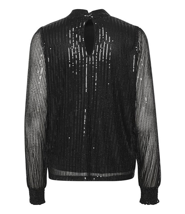 Kaffe Black Sequins Blouse