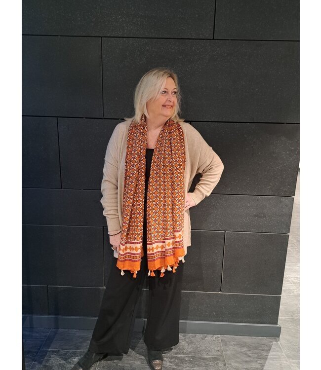 Geometric Scarf Brique