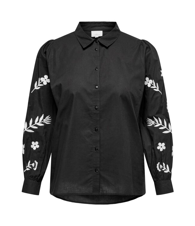 Only Carmakoma Zora Embroidery Blouse Black