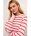 Kaffe Mala Stripe Pullover Virtual Pink