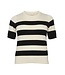 Kaffe Curve Malia Stripe Pullover Turtledove Black