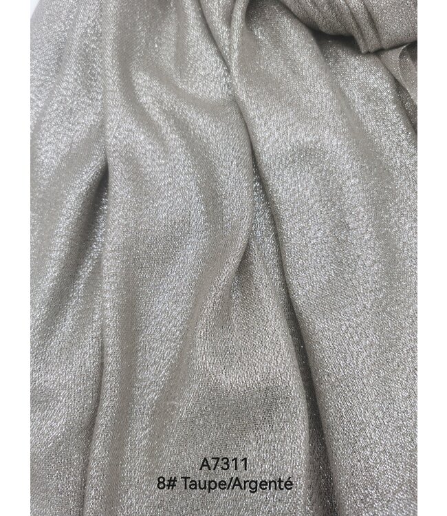 Glitter Scarf Taupe Silver