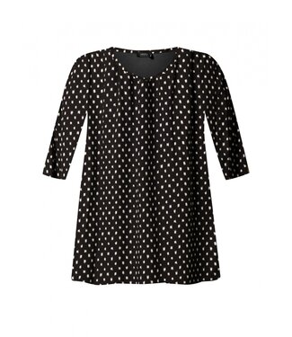 Yest Curve Yesta Ankaria Tunic Black Ecru Print