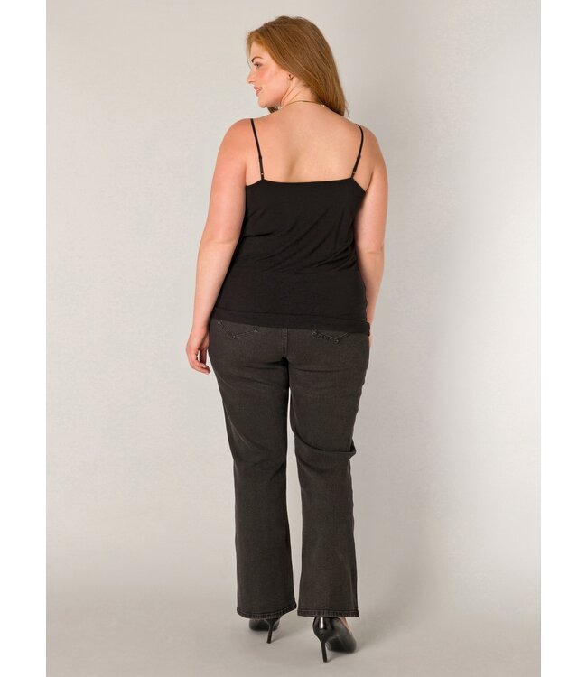 Base Level Curvy Yelina Lace Top Black