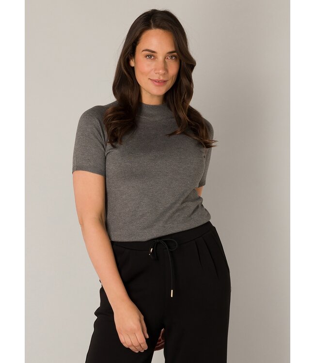 Yest Nanna Knit Top Dark Grey Melange