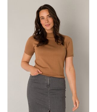 Yest Yest Nanna Knit Top Dark Camel