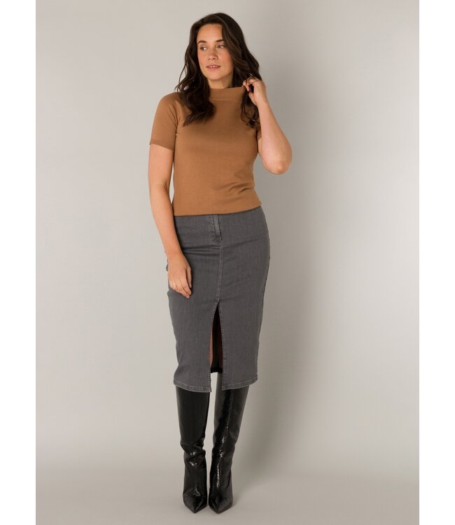 Yest Nanna Knit Top Dark Camel