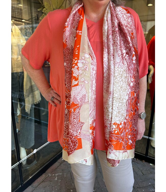 Silky Scarf Coral Orange