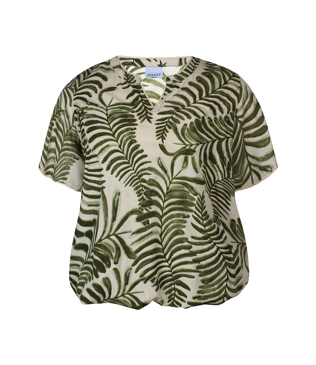 Zhenzi Macy Blouson Palm Leaf