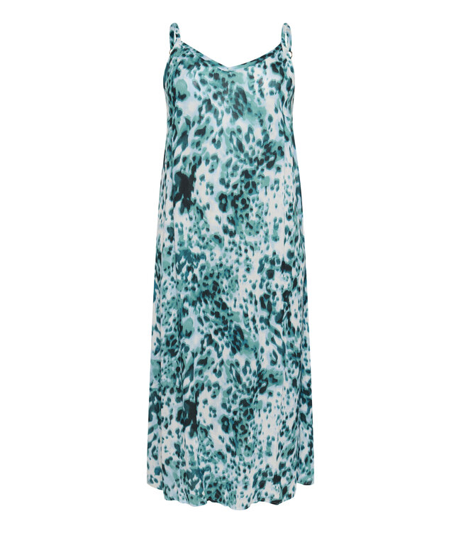 Kaffe Curve Julia Dress Teal Leopard