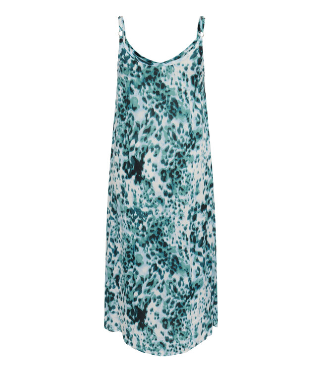 Kaffe Curve Julia Dress Teal Leopard